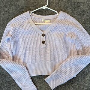 Aeropostale Lilac Cropped Buttoned Sweater
